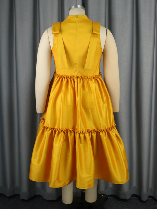 Damen Elegantes Maxikleid mit voluminösem Rock R&B