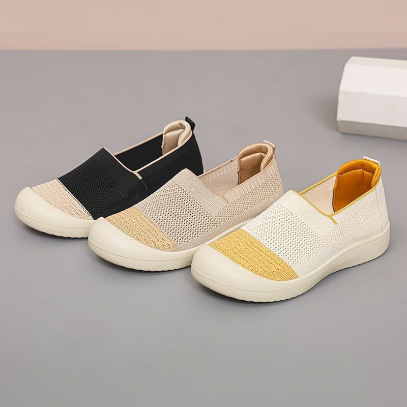 Damen Modische Slip-On Sneakers mit atmungsaktiver Oberflächenstruktur und gepolsterter Sohle R&B