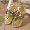 Damen modische Zehentrenner-Sandalen mit farbenfrohen, geflochtenen Riemen R&B