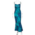 Damen Elegantes Maxikleid mit Spaghetti-Trägern und fließendem Schnitt R&B