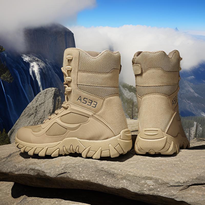 Herren Tactical Stiefel mit hohem Knöchelschutz und rutschfester Sohle R&B