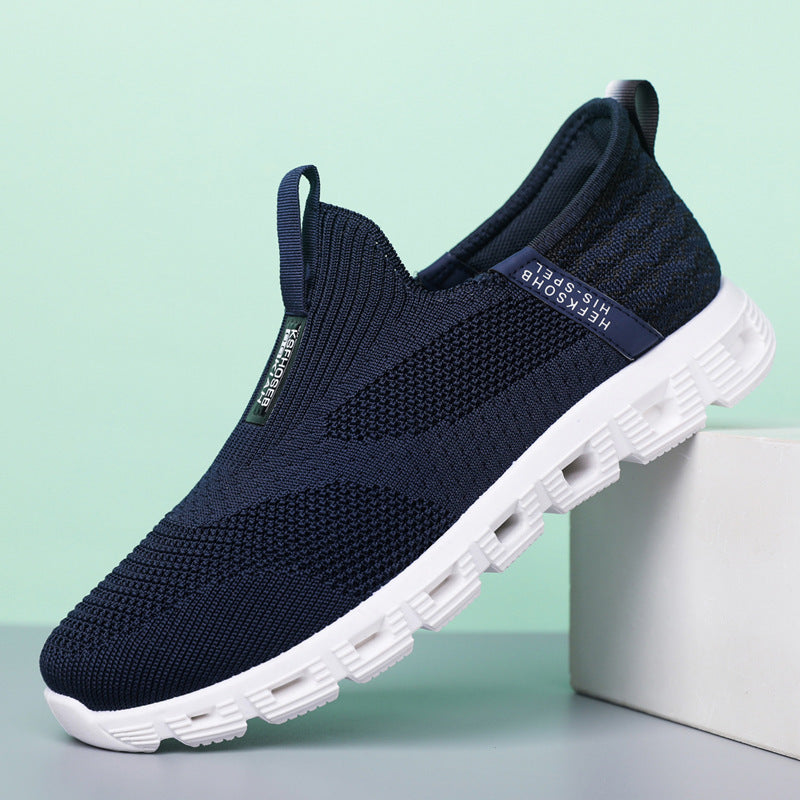 Damen Bequeme Slip-On Sneakers mit atmungsaktiver Strickoberfläche R&B