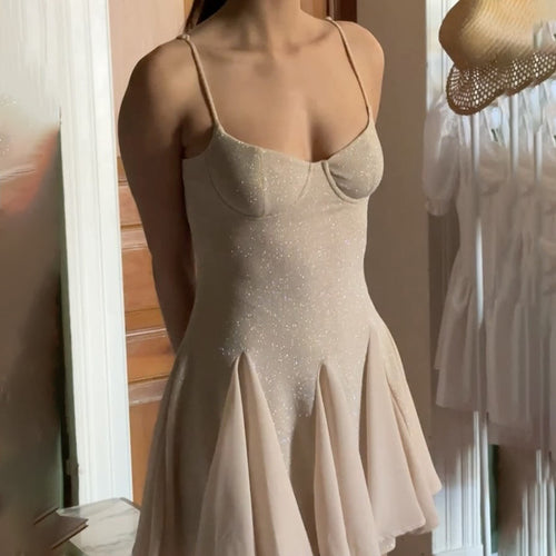 Damen Skaterkleid mit elegantem Bustier-Oberteil und Rüschen R&B