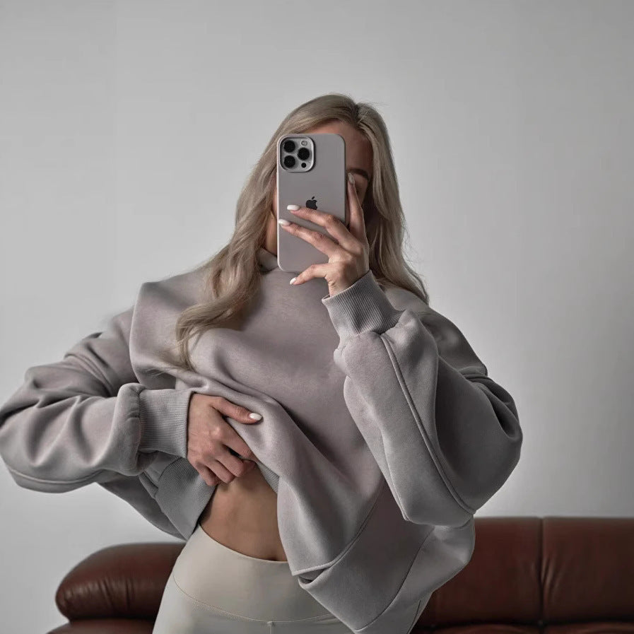 Damen oversized Kapuzenpullover mit lässigem Schnitt und Kängurutasche