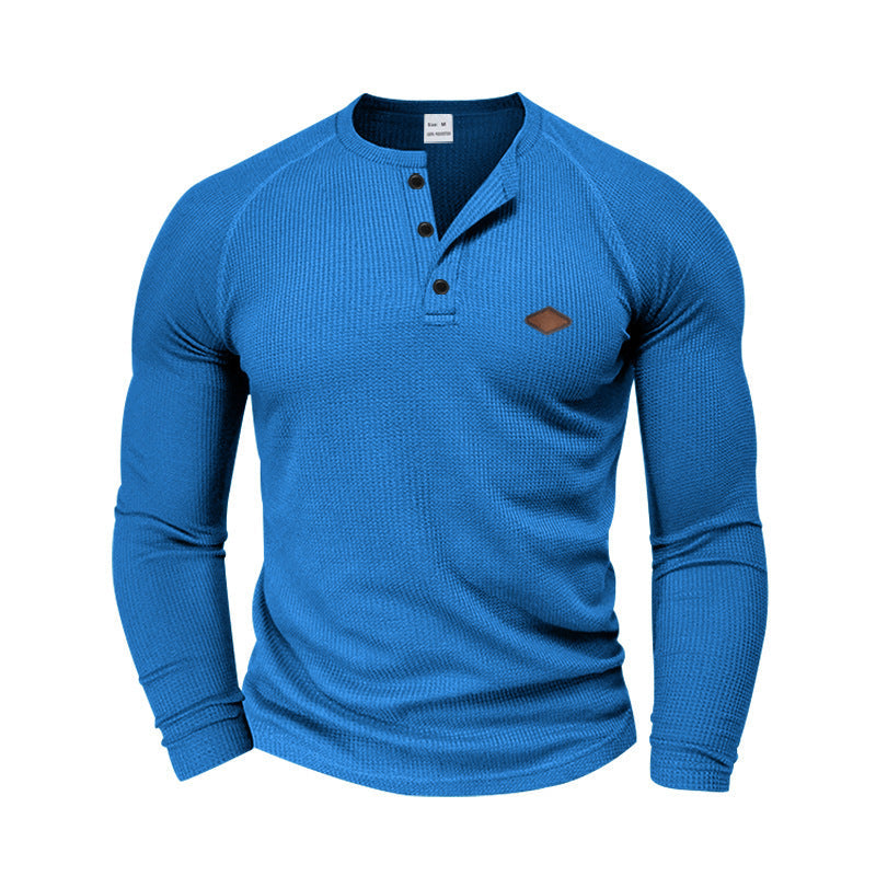 Herren Langarm Hemd mit strukturiertem GewR&Be und modischen Knopfdetails R&B