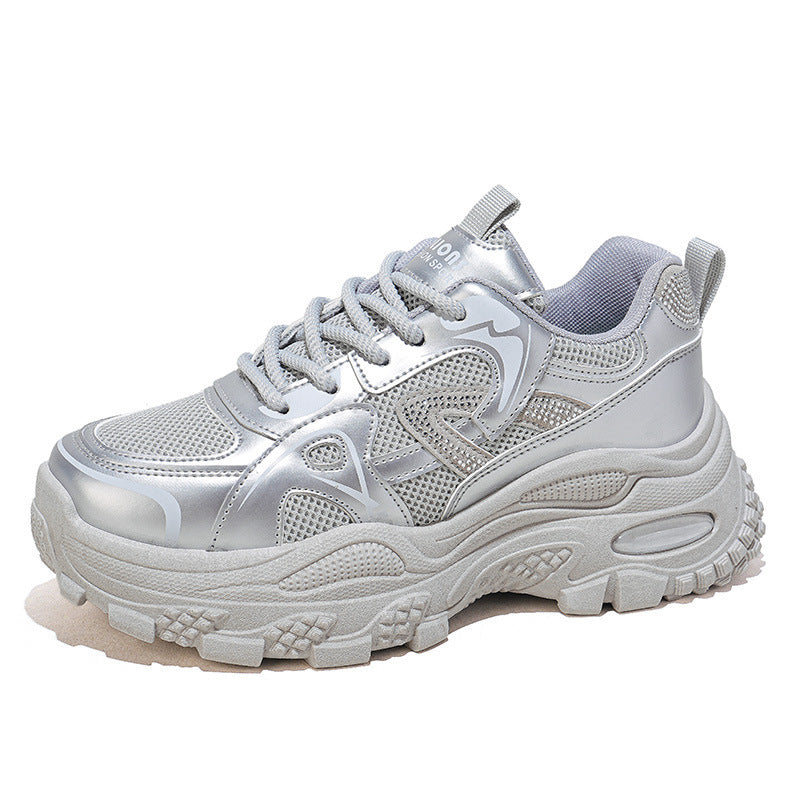 Damen Sportliche Chunky Sneakers mit atmungsaktiver Mesh-Oberfläche und stabiler Sohle R&B