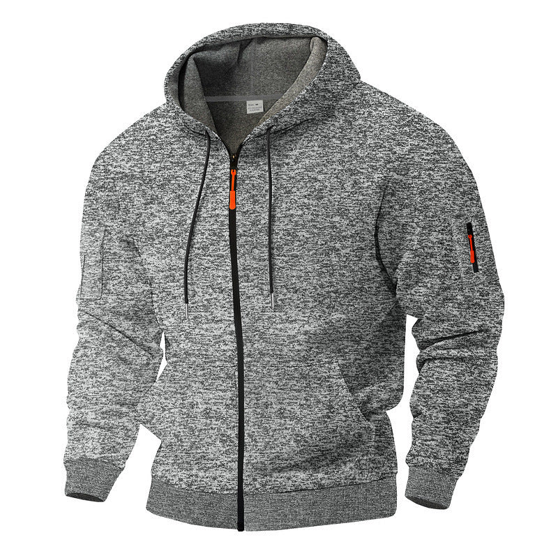 Herren Sportlicher Kapuzenpullover mit kontrastierenden Details und Reißverschluss R&B