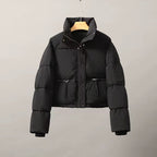 Damen gesteppte Winterjacke mit hohem Kragen und praktischen Taschen R&B