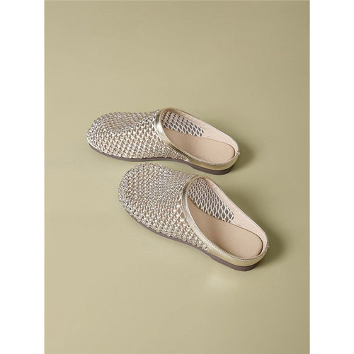 Damen elegante Mesh Clogs mit modischem Strassdesign R&B