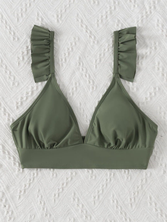 Damen Triangel-Bikinioberteil mit voluminösen Rüschendetails R&B