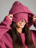 Damen nan Kapuzensweatshirt mit integrierter Schlafblende und weichem Fleece-Innenfutter R&B