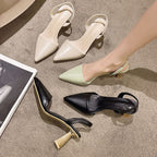 Damen elegante Slingback-Pumps mit feinen Riemen und spitz zulaufendem Design R&B