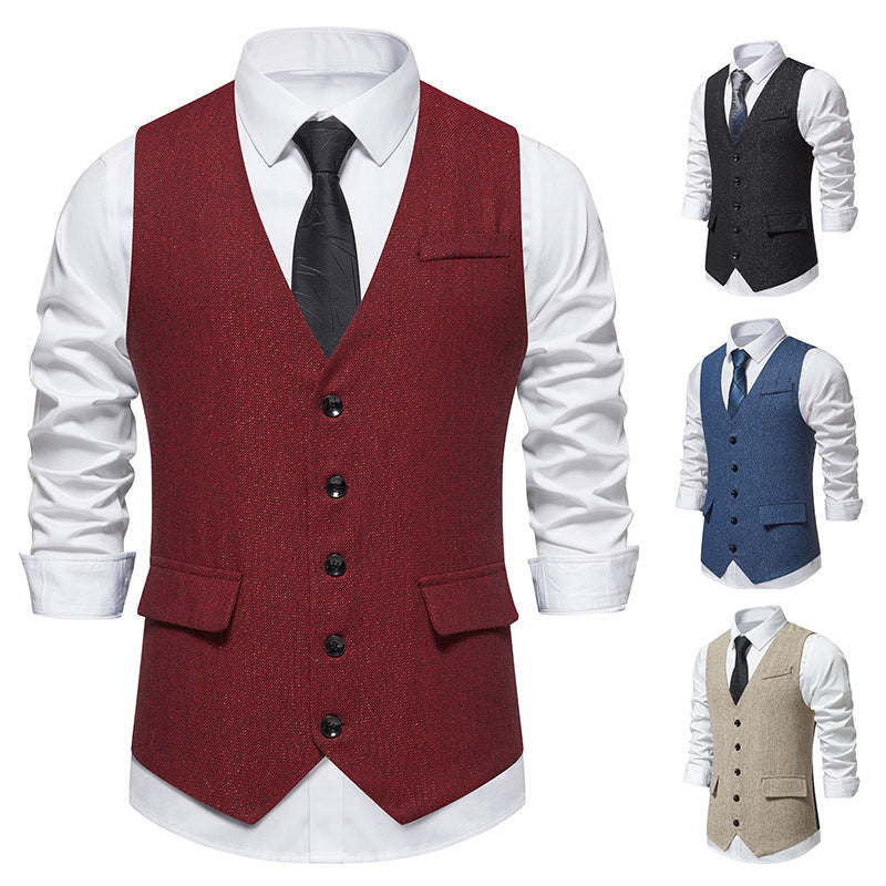 Herren elegante Weste mit feinen Knopfdetails R&B