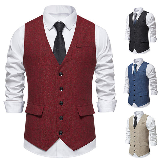 Herren elegante Weste mit feinen Knopfdetails R&B