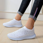 Damen modische Slip-On Sneaker mit Glitzerapplikationen R&B