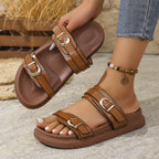 Damen Komfortable Riemensandalen mit verstellbaren Schnallen und komfortablem Fußbett R&B