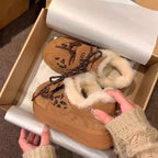 Damen Komfortable Sneaker mit kuscheligem Innenfutter und modischem Leopardenmuster R&B