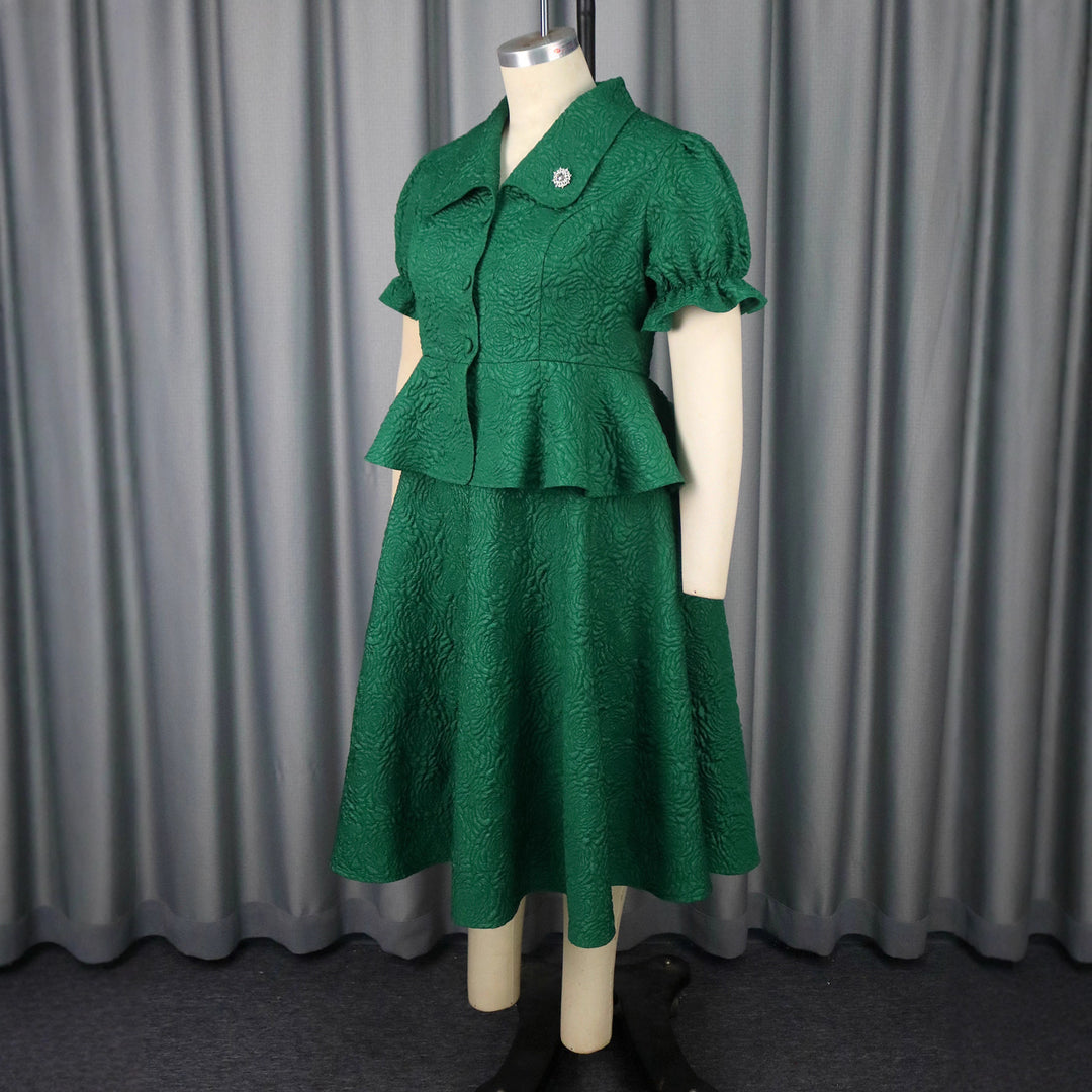 Damen elegantes Kleid mit Vintage-Details und voluminösem Rock R&B