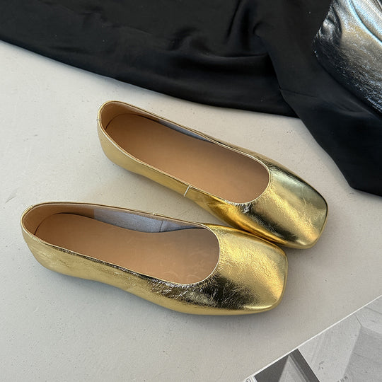 Damen Ballerinas aus hochwertigem Metallic-Leder mit komfortabler Innensohle R&B