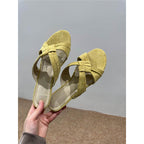 Damen Ballerina-Sandalen mit dekorativem Knoten-Riemen R&B