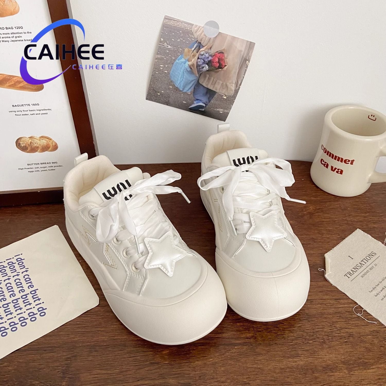 Damen Sportliche Sneakers mit modischem Design und dicker Laufsohle
