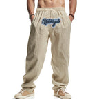 Herren lässige Freizeithose mit elastischem Bund und stilvollem Logo R&B