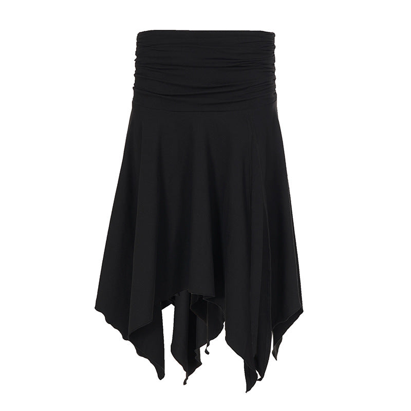 Damen asymmetrischer Wickelrock mit Raffungen R&B