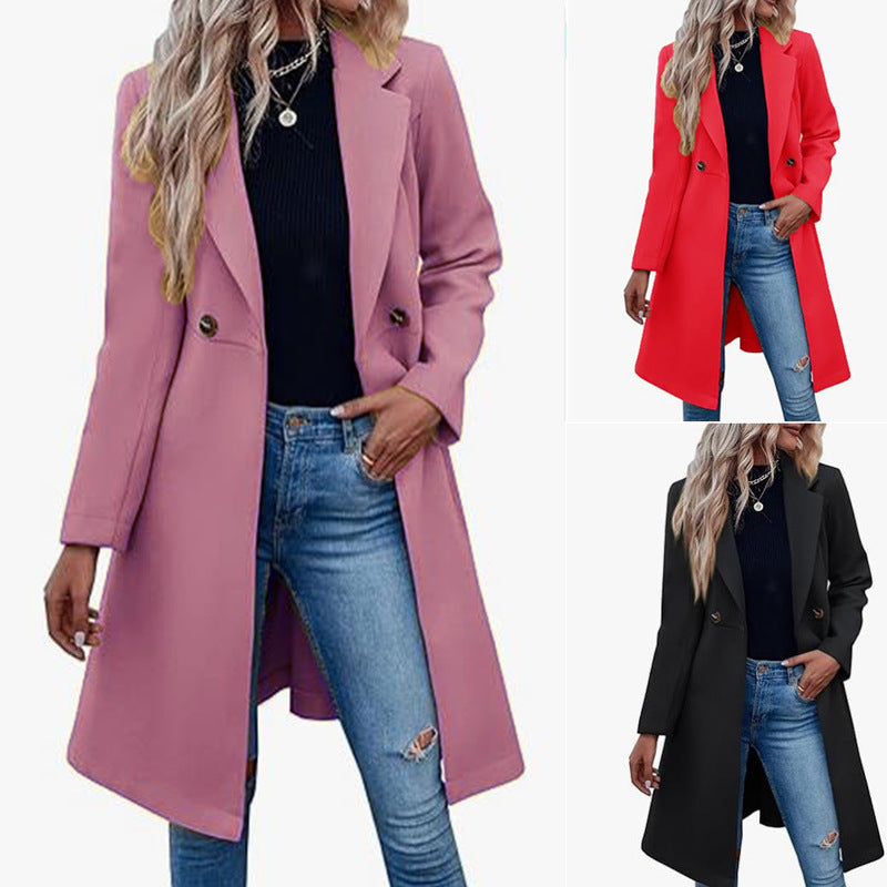 Damen Elegante und modische Langjacke R&B