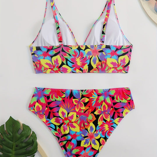 Damen Bikiniset mit auffälligem floralem Design und komfortablem Schnitt R&B