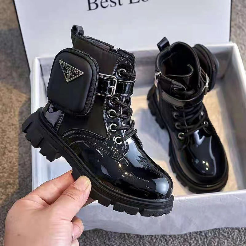 Damen modische Ankle Boots mit praktischen Taschen und robustem Profilsohle R&B