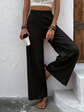 Damen Weite Plisséhose mit elastischem Bund und elegantem Fall R&B
