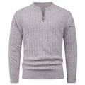 Herren Strickpullover mit hohem Kragen und modernem Reißverschluss R&B