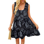Damen lässiges Sommerkleid mit Rüschendetails und praktischen Taschen R&B