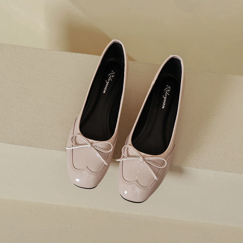 Damen elegante Ballerinas mit dekorativem Schleifendetail