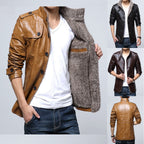 Herren Kunstlederjacke mit warmem Innenfutter