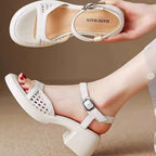 Damen elegante Plateau-Sandalen mit modischem Riemen und ergonomischem Fußbett R&B