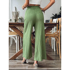 Damen luftige Palazzohose mit elastischem Bund und großen Taschen R&B