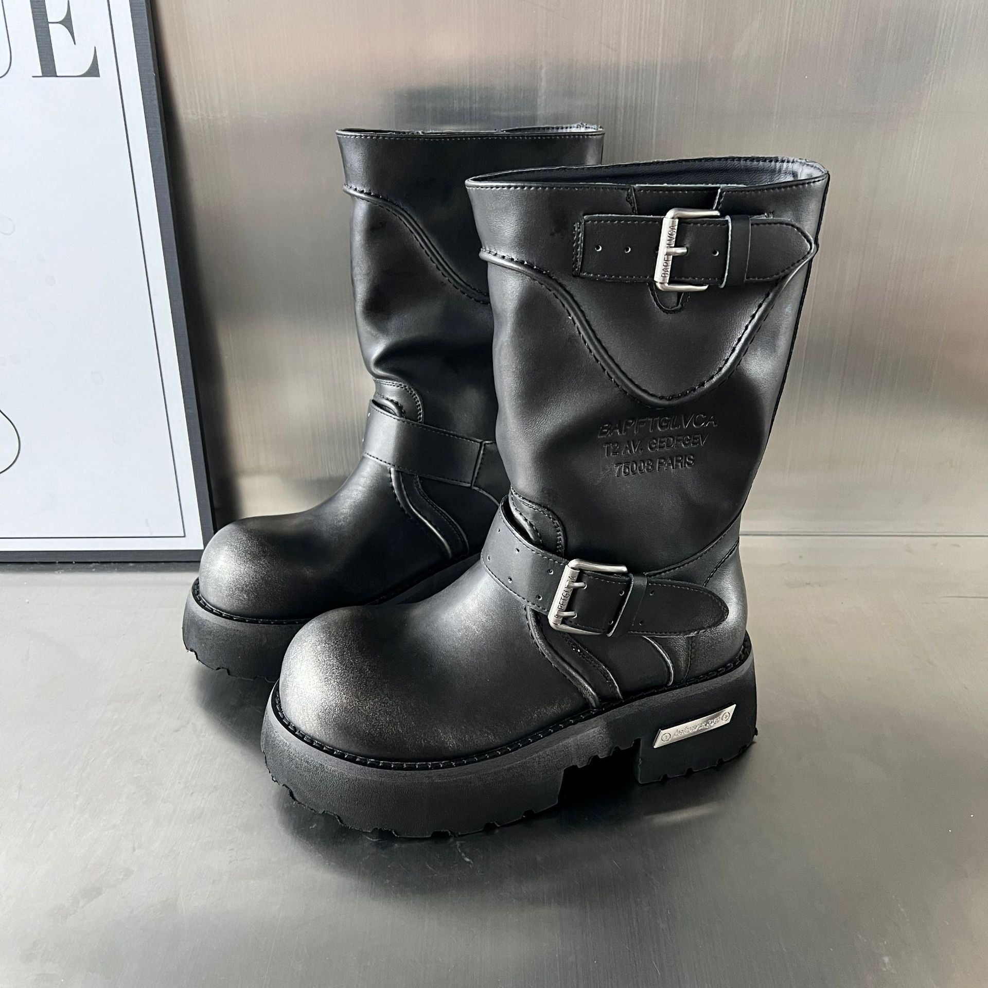 Damen modische Stiefel mit markantem Design und robustem Profil R&B