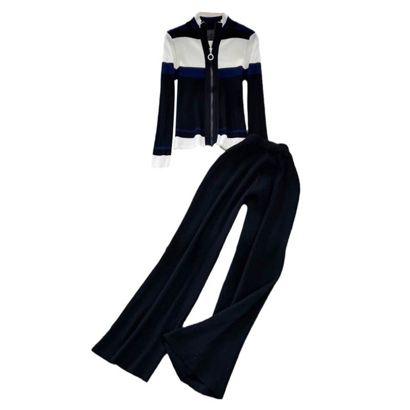 Damen sportliches Cardigan und Schlaghosen-Set R&B