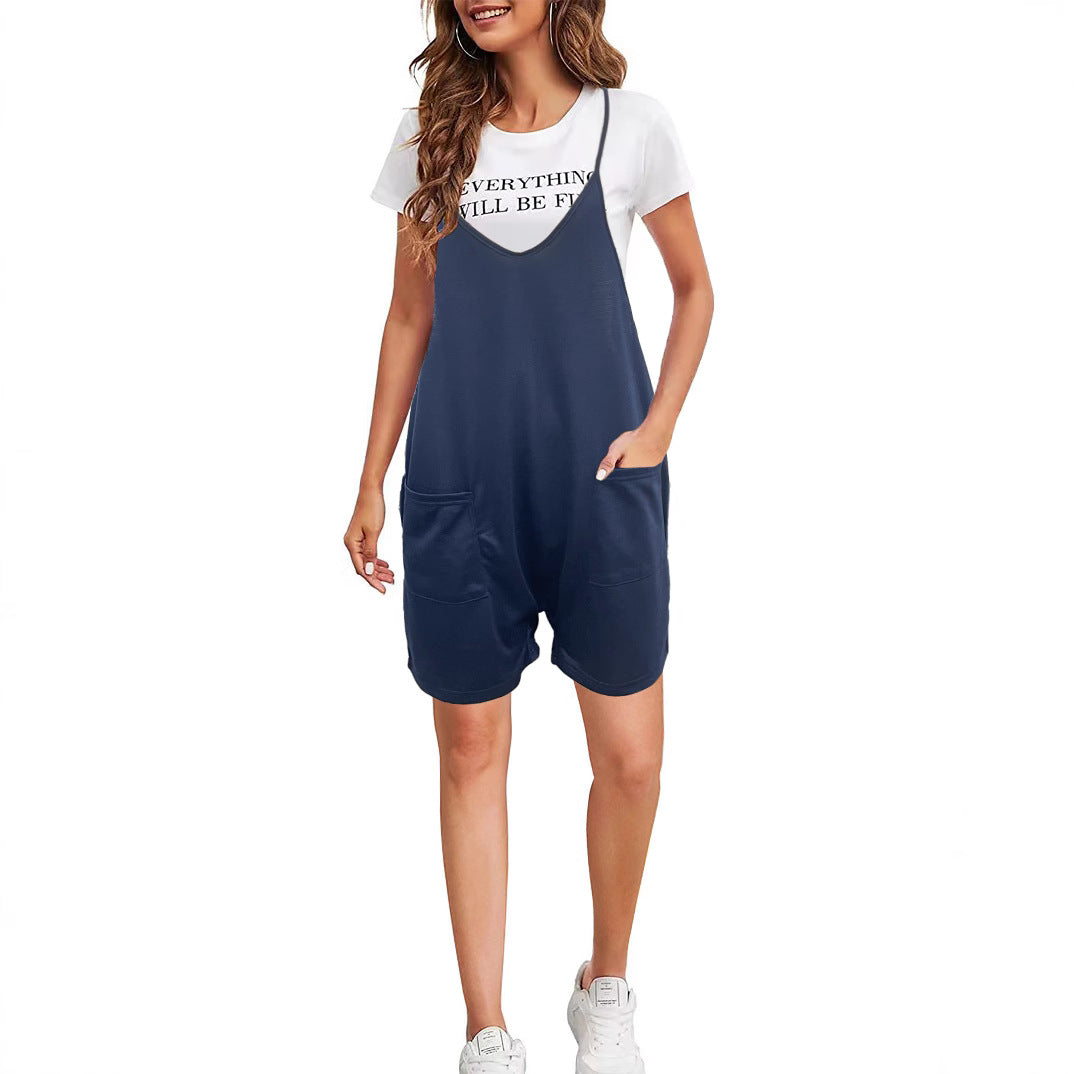 Damen trendiger Latzanzug mit praktischen Taschen R&B