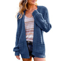 Damen Strickjacke mit tiefem V-Ausschnitt und strukturiertem Design R&B
