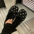 Damen Ballerinas mit modischem Punkte-Design und dekorativem Schleifenakzent R&B