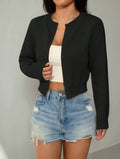 Damen Strickjacke mit Knopfdetail und elastischem Saum