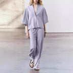 Damen ElegantesSet aus luftiger Bluse und bequemer Hose R&B
