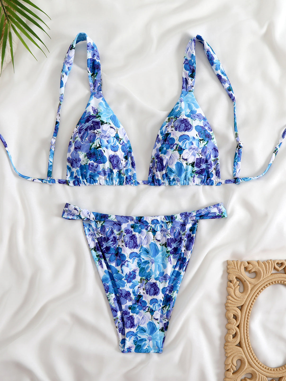 Damen Triangel-Bikini-Set mit modischem Tiermuster R&B