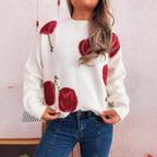 Damen Strickpullover mit kreativem Herzmotiv und weichem Material R&B