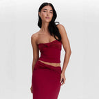 Damen Wickeloberteil mit Knotendetails und figurbetontem Design