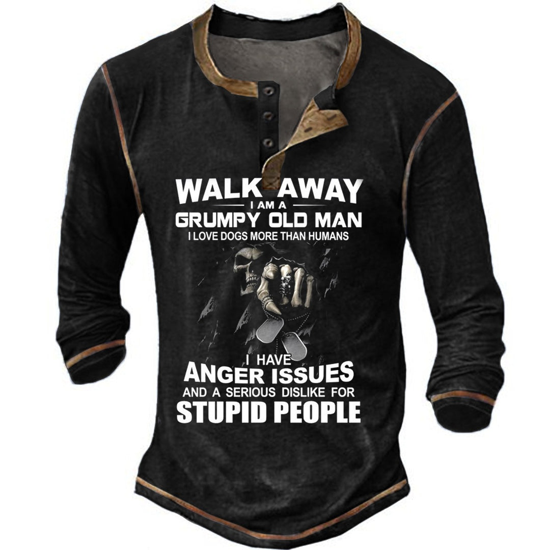 Herren Langarmshirt mit originellem Spruchdesign R&B