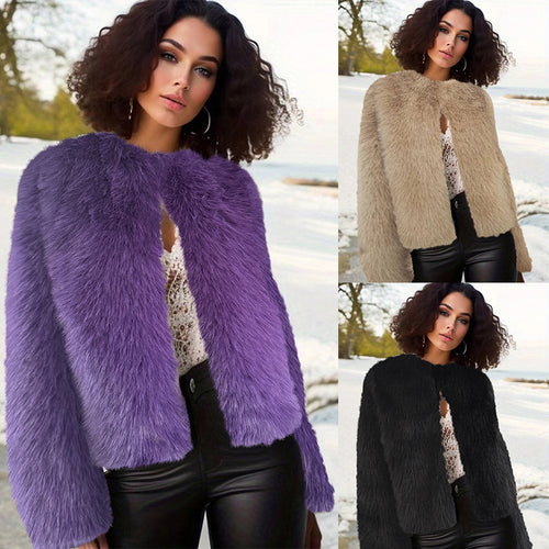 Damen Kuschelige Fleecejacke mit Lockenstruktur R&B