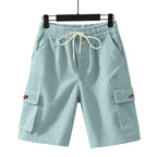 Herren nan Cord-Cargo-Shorts mit elastischem Tunnelzugbund, aufgesetzten Cargotaschen und weichem Baumwollmix R&B